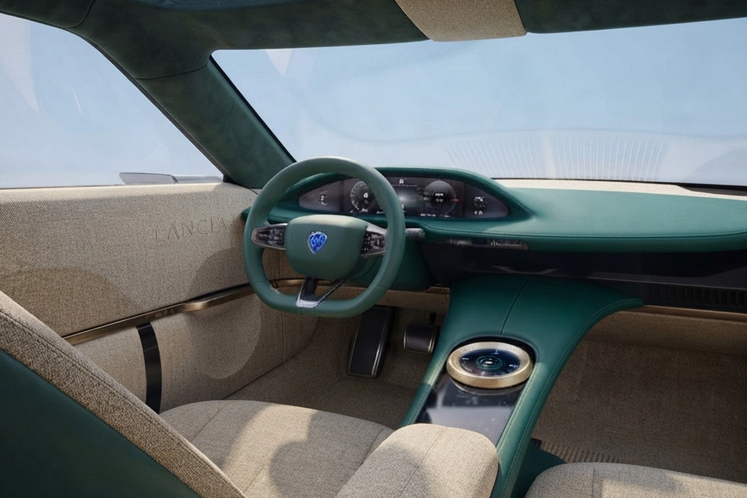 Lancia Stratos HF Concept — deep green and warm colour palette